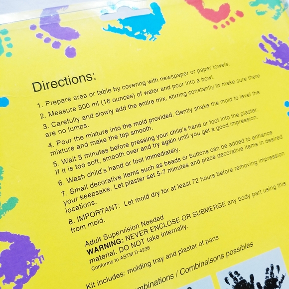 Hallmark Cement Baby Kid Hand Foot Imprint Kit - Picture 4 of 5